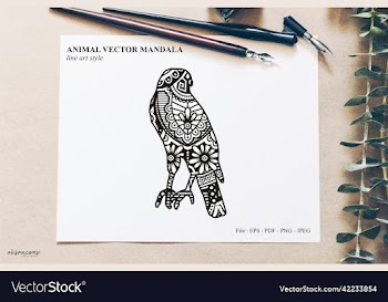 animal mandala line art style