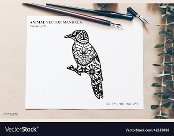 animal mandala line art style