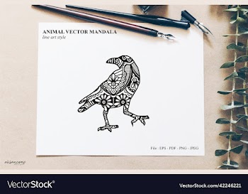 animal mandala line art style