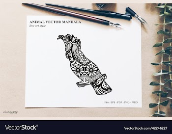 animal mandala line art style