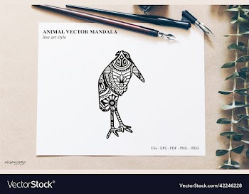 animal mandala line art style