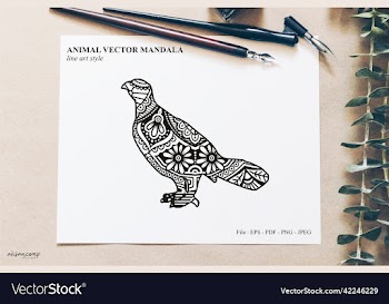 animal mandala line art style