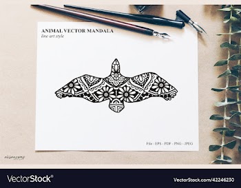 animal mandala line art style