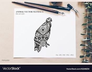 animal mandala line art style