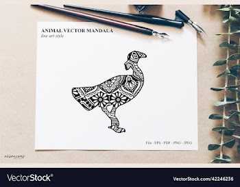 animal mandala line art style