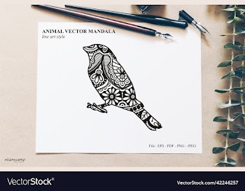 animal mandala line art style
