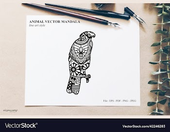 animal mandala line art style