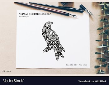 animal mandala line art style