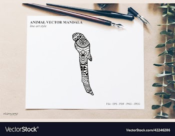animal mandala line art style