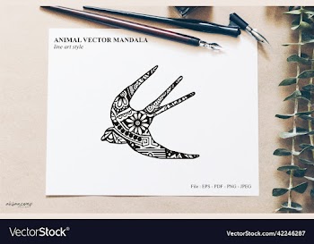 animal mandala line art style