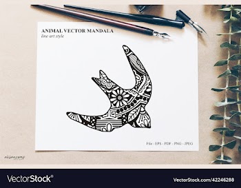 animal mandala line art style