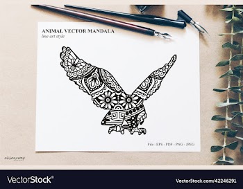 animal mandala line art style