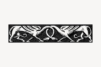 Animal ornate divider drawing, vintage | Free Vector Illustration - rawpixel