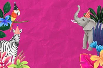 Animal party border background, pink | Free Photo Illustration - rawpixel