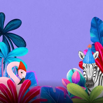 Animal party border background, purple | Free Photo Illustration - rawpixel