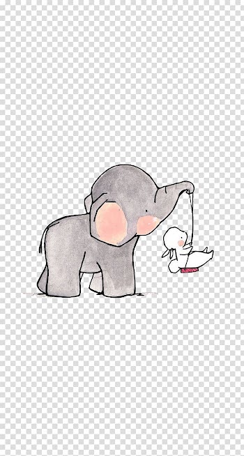 Animal prints, elephant carrying white rabbit illustration transparent background PNG clipart