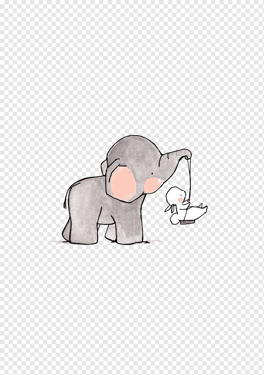 animal prints, elephant carrying white rabbit illustration, watercolor Painting, white, mammal png