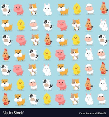  					Animal wallpaper postcard vector image														