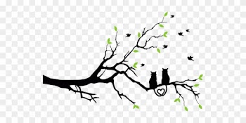 Animals, Birds, Cats, Feline, Love, Pet - Tree Print On Wall