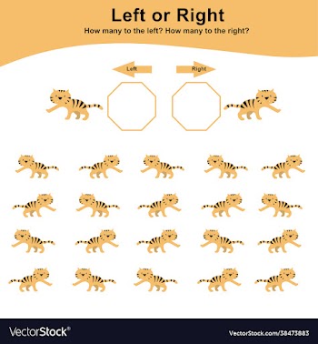 animals left or right game for preschool children