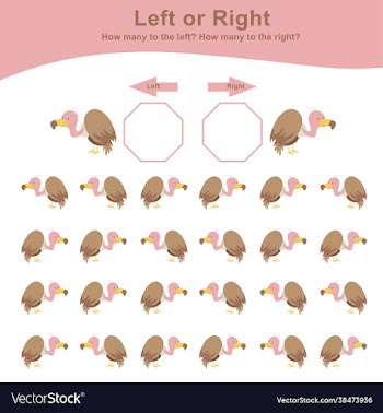 animals left or right game for preschool children