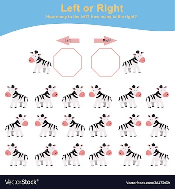 animals left or right game for preschool children
