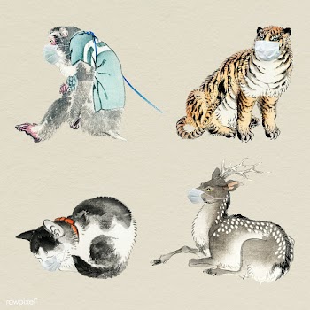 Animals wearing a surgical mask during the coronavirus pandemic | Free  illustration - 2318629