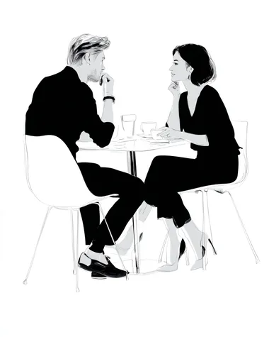 Animated Coffee Discussion Between Stylish Friends Animated Coffee Discussion Between Stylish Friends