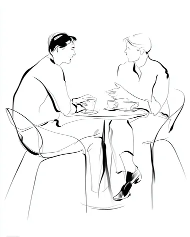 Animated Coffee Discussion Between Two Men Animated Coffee Discussion Between Two Men