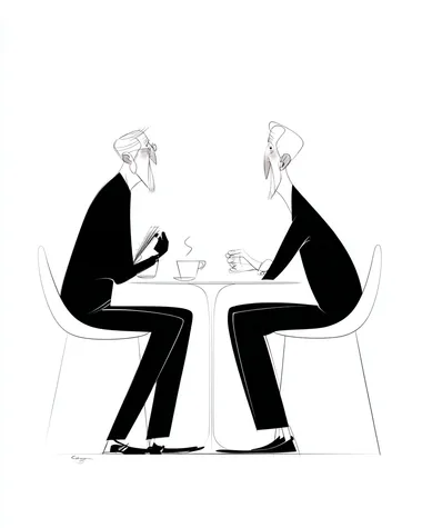 Animated Discussion Over Coffee Between Two Elderly Men Animated Discussion Over Coffee Between Two Elderly Men