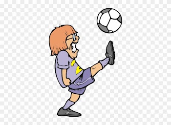 Animated - Girl Kicking A Soccer Ball