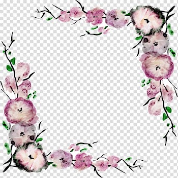 Animated pink and white flowers illustration, Flower Purple Best borders Euclidean , hand-painted flower borders transparent background PNG clipart