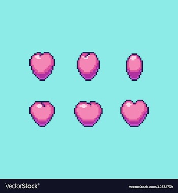 animated pixel art heart icon for game