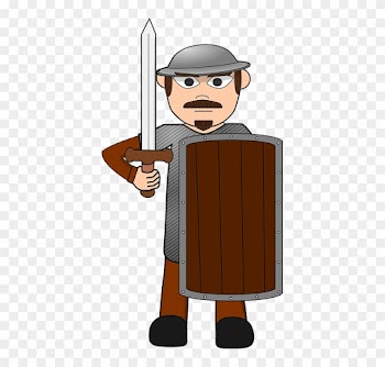 Animated Sword Cliparts 11, Buy Clip Art - Medieval People Guard Cartoon