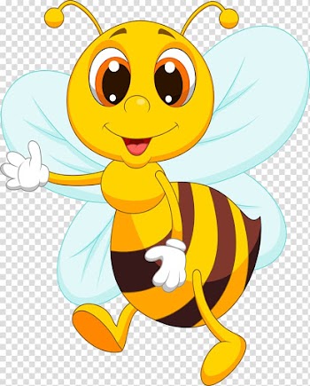 Animated yellow and black bee illustration, Bee Cartoon , Cute bee transparent background PNG clipart