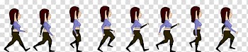 Animation Woman Walking, walk transparent background PNG clipart