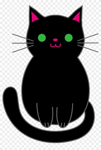 Anime Black Clipart - Cute Black Cat Animated