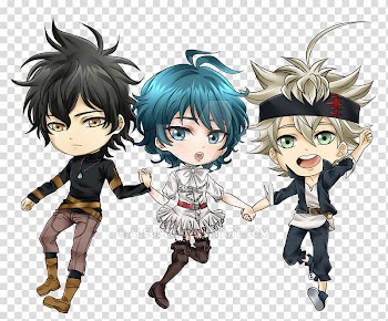 Anime Black Clover Chibi Asta and Yuno, Anime transparent background PNG clipart