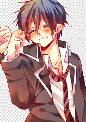 Anime boys, men's black collared top transparent background PNG clipart
