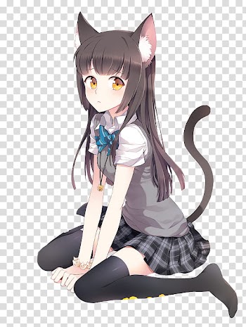 Anime, cat girl anime illustration transparent background PNG clipart