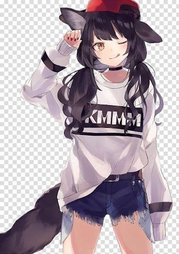 Anime Catgirl Drawing, Anime transparent background PNG clipart