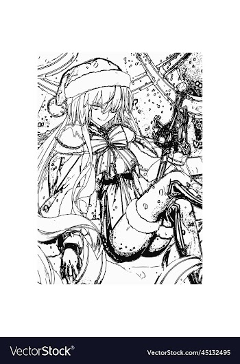 anime christmas sketch poster image