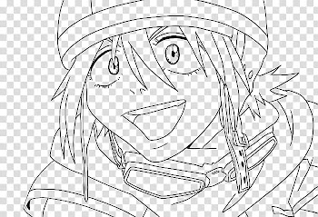 Anime Coloring Page , Haruko, anime character sketch transparent background PNG clipart