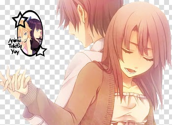 Anime Couple Render, two male and female anime characters transparent background PNG clipart