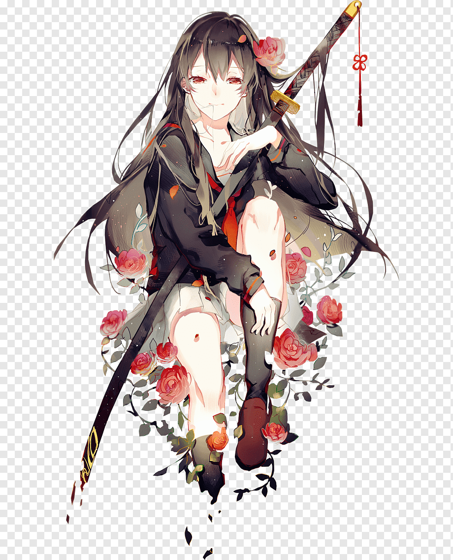 Anime Drawing Art, artwork, cg Artwork, black Hair, manga png