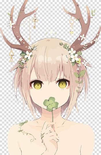 Anime Drawing Deer Female Art, Anime transparent background PNG clipart