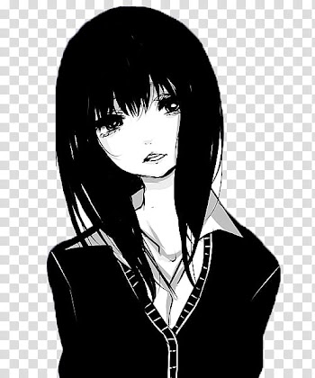 Anime girl, black haired female anime character transparent background PNG clipart
