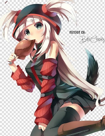 Anime Girl Render, fox woman anime character transparent background PNG clipart