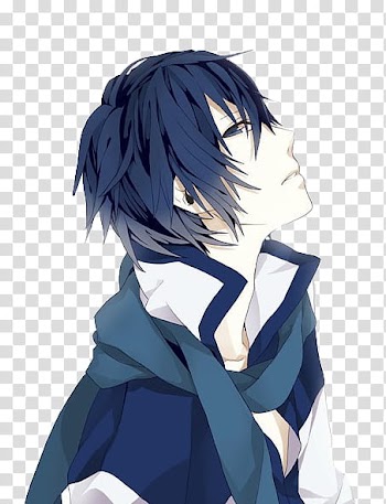 Anime Guys, blue-haired male anime character transparent background PNG clipart