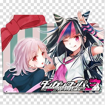 Anime Icon , Danganronpa  Zetsubou-hen v, two female anime characters illustration transparent background PNG clipart